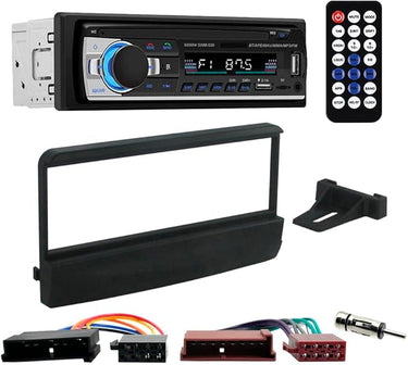 NK Pack Auto Radio Coche - 1 DIN - 4x40W con Accesorios instalación compatibles con Ford/Mazda - Bluetooth 5.0, Doble USB Carga rapida, AUX In, MP3, FM, Manos Libres, Mando Distancia, iOS & Android